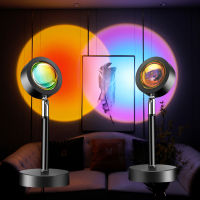 Rainbow Sunset Red Projector Led Night Light Sun Projection Desk Lamp for Bedroom Bar Gentle Healing Wall Decor Lighting Gift