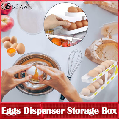 ที่ใส่ไข่กล่องเก็บของพลาสติกไข่อัตโนมัติตู้เก็บที่ใส่ของทรงตะกร้าสำหรับถาดไข่ในครัวตู้เย็น