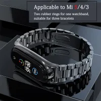 UTHAI S19 Watchbands strap for mi band 7 Metal wristband mi band 6 5 4 3 Three universal 304 stainless steel straps Straps