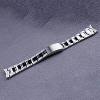 19mm Watch Band Strap Silver Polishing Hollow Curved End Oyster Style Bracelet For SEIKO 5 SNXS73 75 77 79 80 81 SNFF05 SNXG47