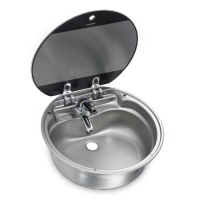 Dometic SNG 420 ROUND SINK WITH GLASS LID, Ø 420 MM อ่างล้างจานบิ้วอินสำหรับรถ RV รถบ้านมอเตอร์โฮม, รถคาราวาน, เรือยอร์ช