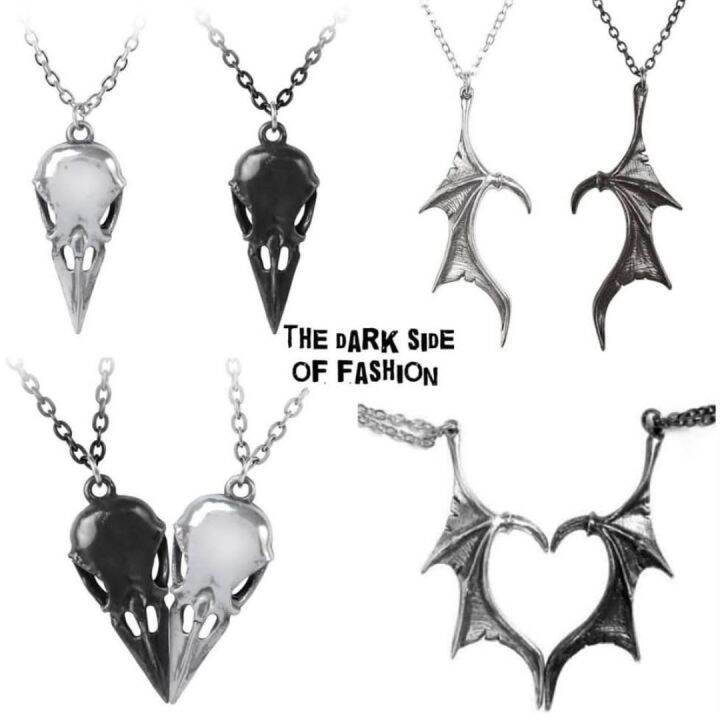 gothic-accessories-for-women-vintage-couples-matching-necklace-white-black-dragon-wing-heart-pendant-hip-hop-punk-party-jewelry