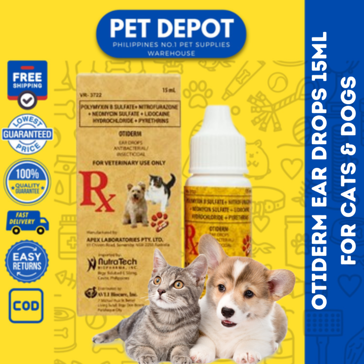 Otiderm Ear Drops 15ML For Cats & Dogs Lazada PH