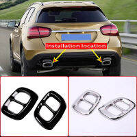 2Pcs สแตนเลส Chrome สำหรับ Benz GLA Class X156รถไอเสียเอาต์พุตหาง CoverTrim สำหรับ Infiniti Q30 QX30อุปกรณ์เสริม