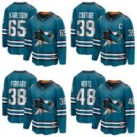 NHL San Jose Sharks Home Jersey Karlsson Hertl Couture Ferraro Tshirts Long Sleeve Fans Sports Tops Plus Size