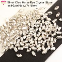 hotx【DT】 RESEN Sell at a loss 4X8/6x12/7x15mm Sliver Claw Stones Flatback Glass Rhinestones Diy Garment Accessories