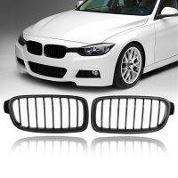 F30 Grill, Front Hood Kidney Grille Grill For-BMW 3 Series F30 F31 F35 2012-2018 (Single Slat Matte Black)