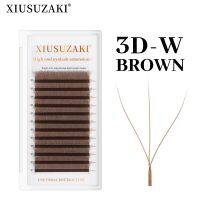 XIUSUZAKI Brown 3D W-Shaped Eyelashes Extensions 3 Tip C/D Curl High Quality Idividual Lash Cables Converters