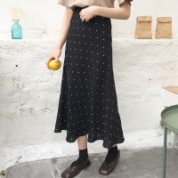 【CW】 Waist A  line Skirt Women  39;s Dot