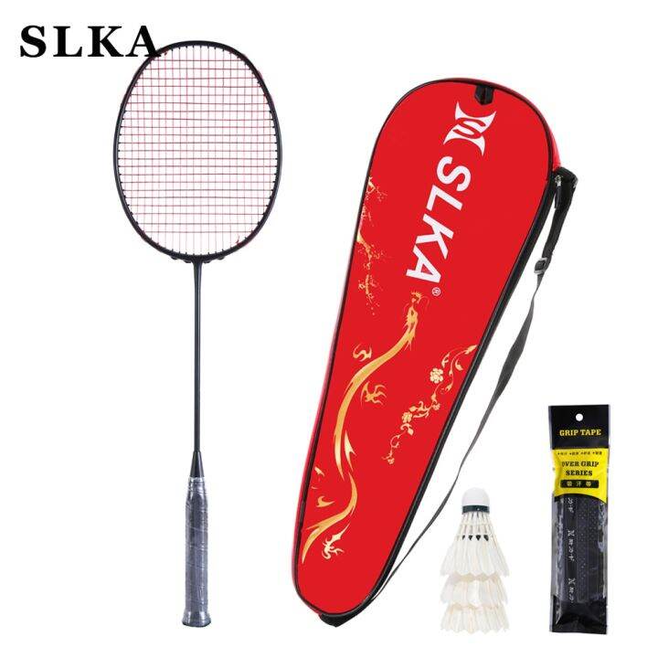 SLKA 4U 82G 30 LBS Professional Carbon Fiber Badminton Racket Strung