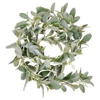 3X Artificial Flocked Lambs Ear Garland - 2Meter Soft Faux Vine Greenery and Leaves for Farmhouse Mantel Decor