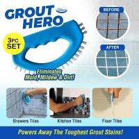 Grout Super Remover แปรงขัดร่องกระเบื้องรุ่นพิเศษ Ergonomic Shapedขัดสะอาด จับถนัดมือ1กล่องมี3ชิ้น