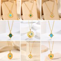 【CC】 GATTVICT Gold Necklace Round Stone Heart-shaped Jewelry Gifts New