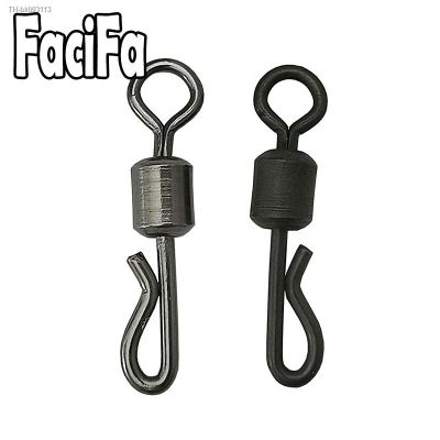 ♀▥ 25 / 50 / 100pcs Bearing Swivel Fishing Connector Q-Shaped Quick Change Swivel Snap For Carp Fishing Terminal Tackle Accessories