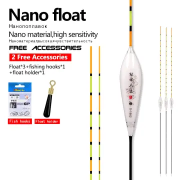 Fishing Floats 5 PCS Fishing Floats+5 Buoy Tubes+1 Bag Hooks+1 Buoy Holder  Big Tail Bobber Shallow Water Buoy Nano Vertical Fishing Tools Tackle