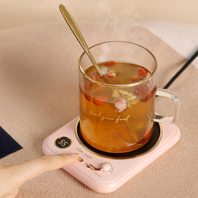 Retro Coffee Mug Electric Heating Cup Pad Office Home 3 Temperature Settings Warmer Plate for Cocoa Tea Water Milk Gift