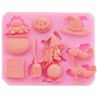 Halloween Party Sugar Silicone Mold Cake Decorating Tools Hat Pumpkin Witch Pastry Baking Polymer Clay Kitchen Bakeware Bread Cake  Cookie Accessories