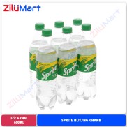 Lốc 6 chai nước ngọt Sprite hương chanh loại 600ml