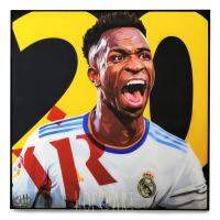 Vinicius Junior วินิซิอุส จูเนียร์ Real Madrid เรอัลมาดริด Hala Madrid รูปภาพ​ติด​ผนัง​ pop art พร้อมกรอบและที่แขวน ฟุตบอล​ กรอบรูป​​ รูปภาพ