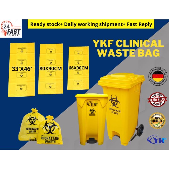 YKF Clinical Waste Bag / Biohazard Bin Bag/ Clinic Plastic Bag/ Yellow ...