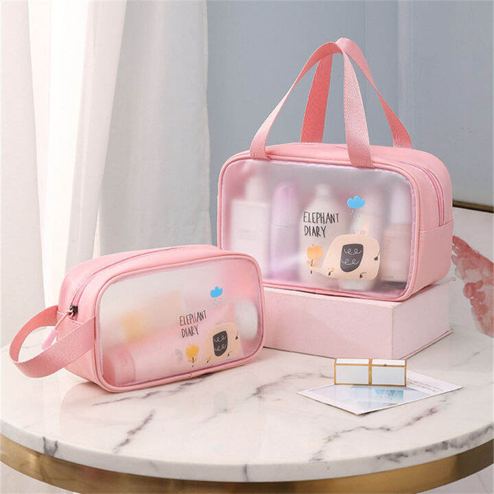 cute-makeup-bag-with-cartoon-design-portable-makeup-case-transparent-pvc-wash-bag-clear-cosmetic-bag-waterproof-makeup-bag