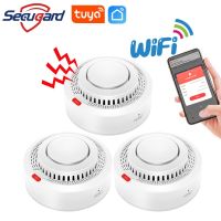 Tuya WiFi Smoke Detector Fire Sensor Smokehouse 80db Sound Alarm Smart Home Security System Combination APP Message Push Household Security Systems