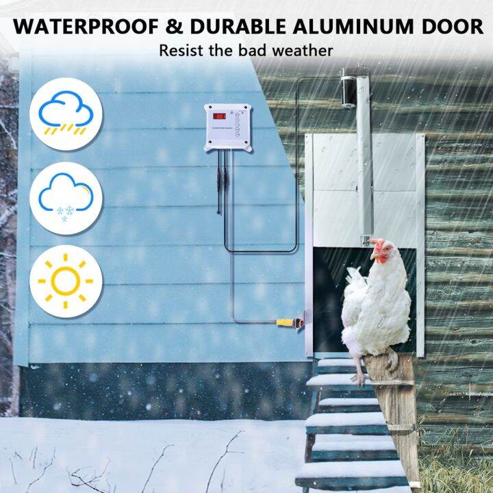 Automatic Chicken Door Coop Opener Kit with Safety Mechanism