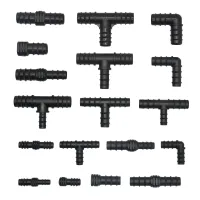 Plastic Hose Barb Connectors 16/20/25mm Pe Tube Tee Elbow Cross End Plug Reducing Coupler Drip Irrigation Fitting 1/2 3/4 1