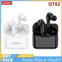 Lenovo Qt82หูฟังบลูทูธไร้สาย Tws ของแท้ V5.0หูฟังควบคุมแบบสัมผัสหูฟังสเตอริโอชุดหูฟังสำหรับเล่นกีฬากันน้ำ