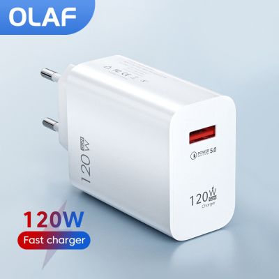 อะแดปเตอร์แท่นชาร์ตชาร์ตเร็ว USB Olaf 120W โทรศัพท์มือถือประเภท C สายเคเบิลสำหรับ Xiaomi 11 Huawei Samsung อุปกรณ์ชาร์จ iPhone สาย USB C 6A