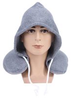 Travel Pillow Hooded U-Shaped Pillow Cushion Car Office Airplane Head Rest Neck Pillow Travel Pillow Accessories