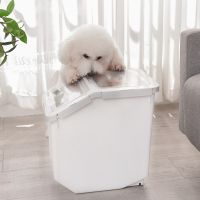 [COD] Dog food box pet storage bucket with wheels large plastic sealed insect-proof moisture-proof cat dog 10kg