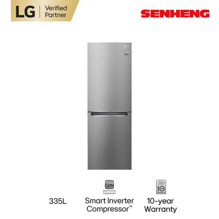 LG 335L Bottom Freezer Refrigerator GCB369NLRM with Smart Inverter
