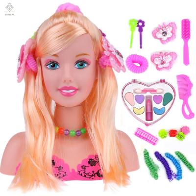 KISSCAT barbie 芭比 17 ชิ้น เกมเจ้าหญิงงาม DIY ของขวัญในอุดมคติสำหรับเด็กผู้หญิง ฝึกแต่งหน้า แต่งตัวของเล่น แกล้งเล่นชุดเจ้าหญิง ตุ๊กตาแต่งหน้าหวีผมของเล่นสำหรับเด็ก แต่งหน้าทรงผมตุ๊กตา