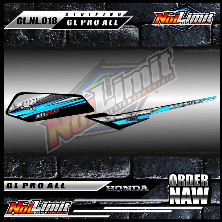 Sticker Striping Honda Gl Strip Striping Variasi Gl Motif Racing Gl