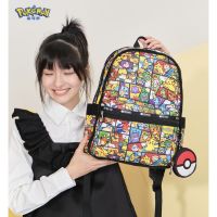 LeSportsac Lishibao 2023ใหม่โปเกมอนแบรนด์ร่วม Pikachu กระเป๋าเป้สะพายหลังกระเป๋าคอมพิวเตอร์กระเป๋าหลาย3747