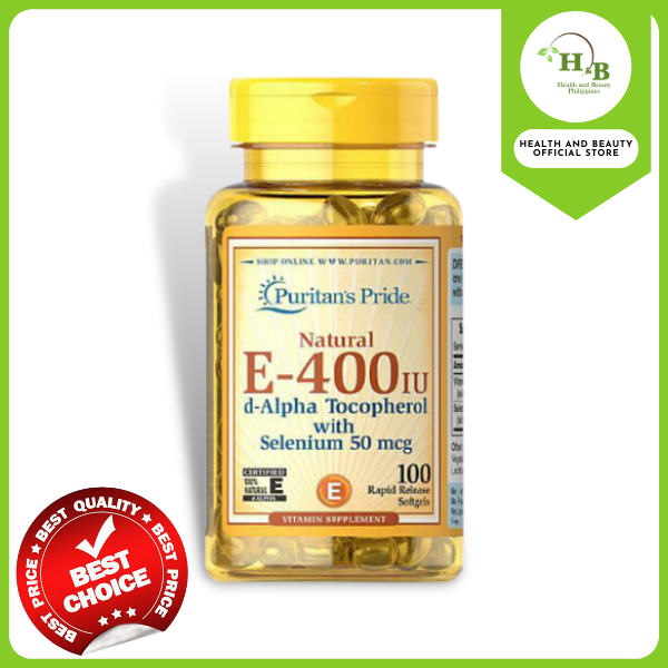 Authentic Puritan's Pride Natural Vitamin E dAlpha Tocopherol 400iu