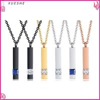 XUESHE เหล็กไร้สนิม สร้อยคอจี้บาร์ ของขวัญสำหรับเด็ก ปรับได้ปรับได้ จี้สร้อยคอของที่ระลึก ของใหม่ ความหมายที่มีความหมาย สร้อยคอโกศเครื่องประดับงานศพ ขี้เถ้าอนุสรณ์