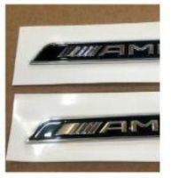 2x ตัวอักษรสีแดงสีดำสำหรับ AMG Trunk Side Emblem Badge Sticker