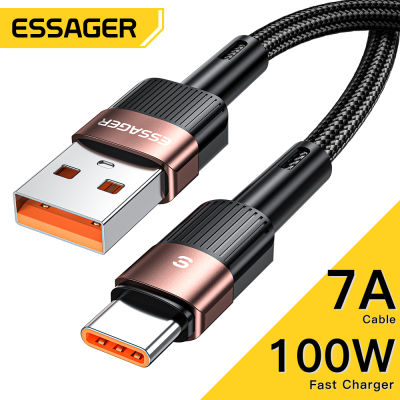 Hot Essager 7A Type C สาย USB สำหรับ Realme Oneplus OPPO 100W Fast Charging USB Type C ข้อมูลสำหรับ P30 P40 Pro Samsung