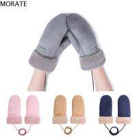 MORATE Winter Thicken Warm Plus Velvet Anti-Lost Cashmere Mittens Faux Fur Gloves Candy Color