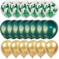 20pcs Chrome Metal Balloons Latex Green Ballons Wild One Boys Birthday Jungle Themed Baby Shower Party Decoration Balloons