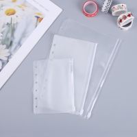 1pc Transparent PVC Storage Card Holder A5 A6 A7 Binder Rings Notebook 6 Hole Bag Envelope Zipper File Folder Accessories