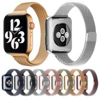 ผู้หญิงแฟชั่น Milanese Loop สำหรับ Apple Watch Series 8 7 6 5 4 3 2 1 SE 42มม. 38มม. 40มม. 44มม. สร้อยข้อมือสแตนเลสสำหรับ Apple Watch Ultra 49มม. 41มม. 45มม.