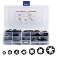 500PCS Push-on Locking Rings star lock Washers Set M3 M4 M5 M6 M8 M10 M12 Mn Steel Plum Blossom Hole Retaining Fastener Kit Nails Screws  Fasteners