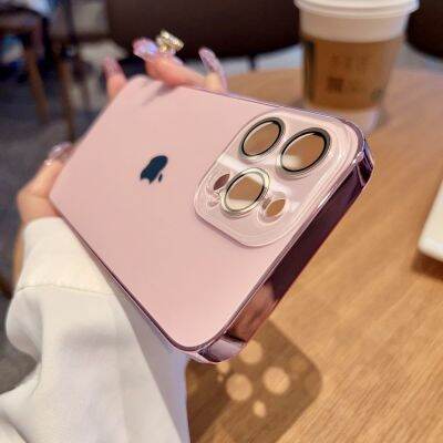 เคส ไอโฟน13 pro max เคสโทรศัพท์มือถือ 13promax สีชมพูน้ำแข็งขั้นสูงรวมทุกอย่างใหม่ iPhone14promax/12 หญิง