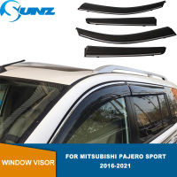 หน้าต่าง Visor สำหรับ Mitsubishi Montero Pajero Sport Sho 2016 2017 2018 2019 2020 2021 2022 Sun Rain Deflectors สภาพอากาศ Shields