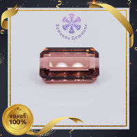 พลอยพิงค์ ทัวมาลีน น้ำหนัก 10.17 กะรัต (Natural Pink Tourmaline) สีชมพูอมม่วง ประกายและไฟค่อนข้างดี เนื้อแก้วค่อนข้างใสตำหนิภายในเนื้อพลอยเล็กน้อย