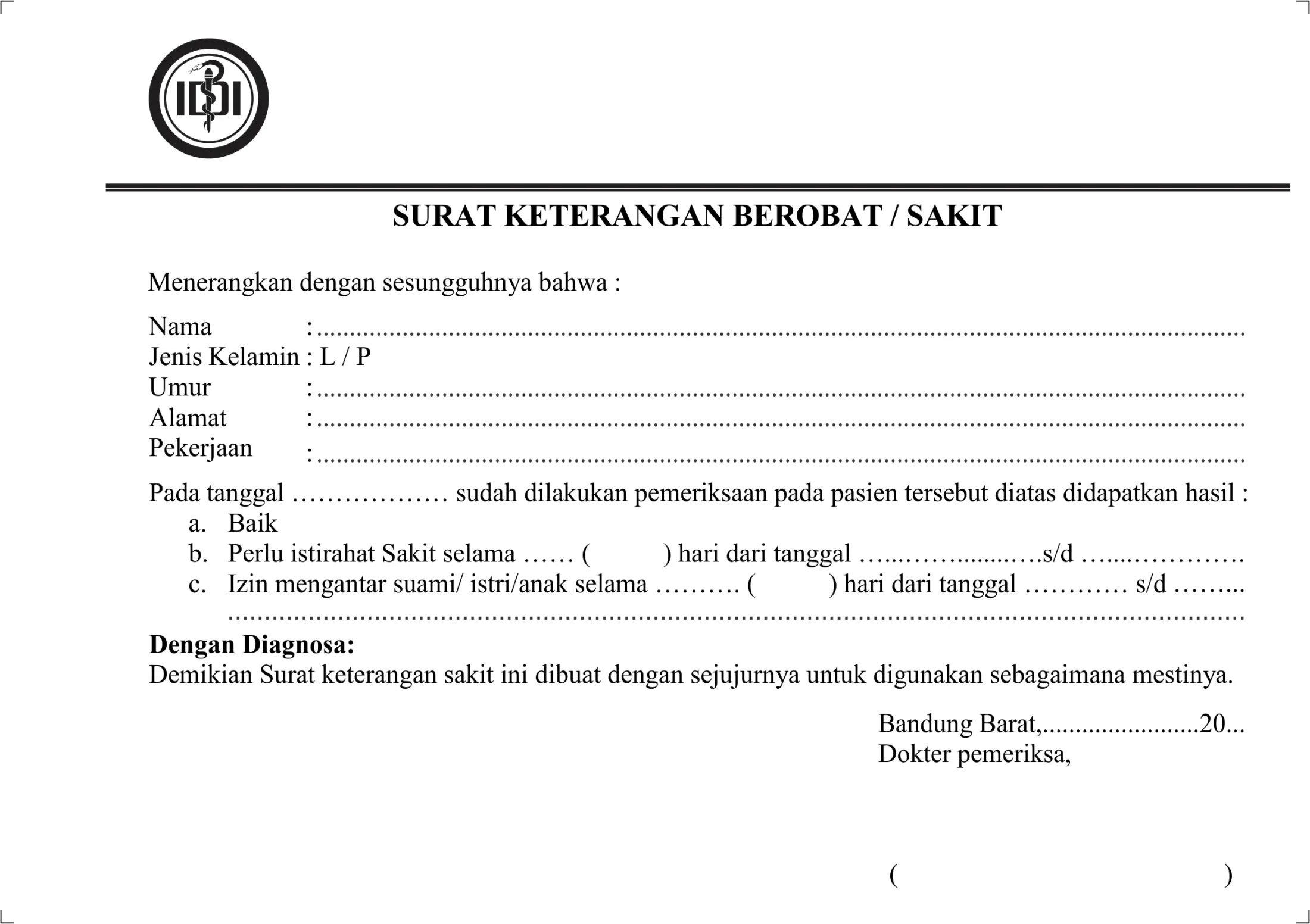 Download 63+ Contoh Surat Sakit Terbaik Dan Terbaru