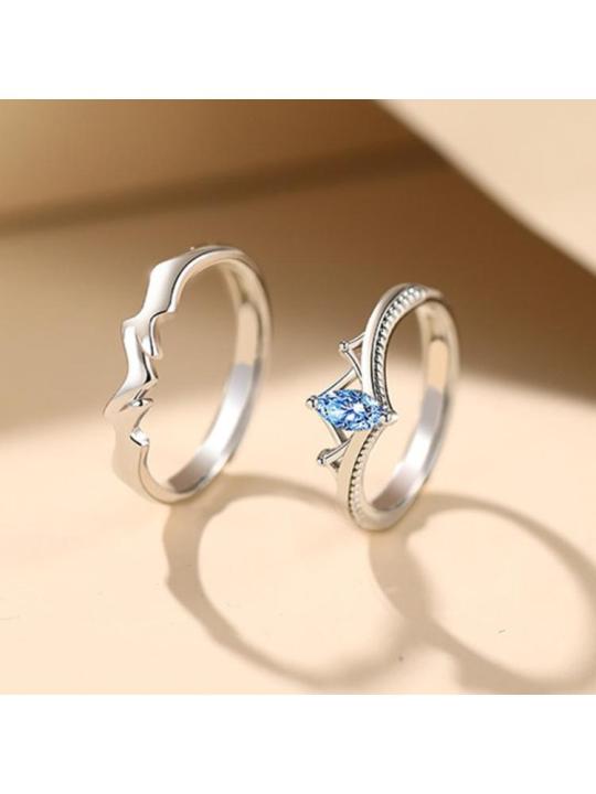 แหวนแหวนแต่งงานคู่แหวนปรับขนาดได้สำหรับเทศกาลสวมใส่วันเกิดครบรอบวันวาเลนไทน์ทนต่อการขีดข่วน